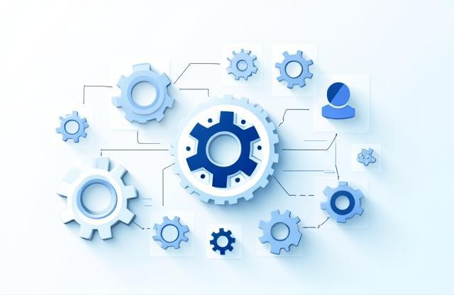 Image representing operational efficiency, potentially gears or process flow diagram.